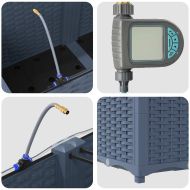 Градински саксии Сив 120 x 40 x 37.5 см Стомана