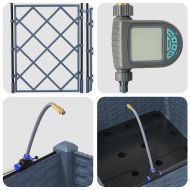 Градински саксии Сив 40 x 40 x 126 см Стомана