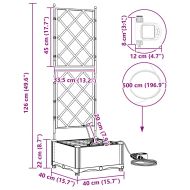 Градински саксии Сив 40 x 40 x 126 см Стомана