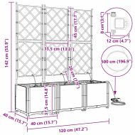 Градински саксии Сив 120 x 40 x 142 cm Стомана