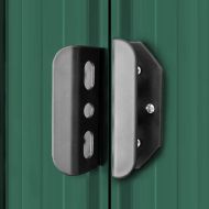 Градинска барака за съхранение, зелена, метал, 204x132x186 см