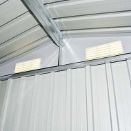 Градинска барака за съхранение, зелена, метал, 204x132x186 см