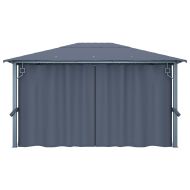 Шатра със завеси, 400х300 см, антрацит, алуминий