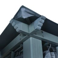 Шатра със завеси, 400х300 см, антрацит, алуминий