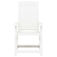 Градински регулируеми столове, 2 бр, пластмаса, бели