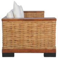 Градински средни дивани с възглавници антрацит, 2 бр, бор масив