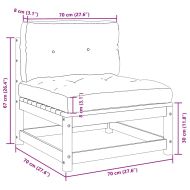 Градински средни дивани с възглавници антрацит, 2 бр, бор масив