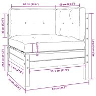2-местен градински диван с кремави възглавници, бор масив
