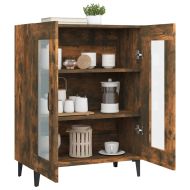 Сайдборд, опушен дъб, 69,5x34x90 см, инженерно дърво