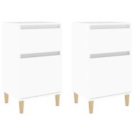 Нощни шкафчета, 2 бр, бяло, 40x35x70 см