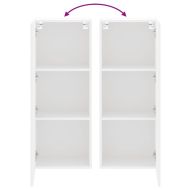 Стенен ТB шкаф, бял, 40,5x30x102 см, инженерно дърво