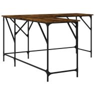 Бюро, опушен дъб, 149x149x75 см, инженерно дърво