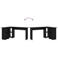 Бюро с рафт Черния дъб 142 x 102 x 73 см Инженерно дърво