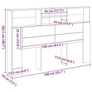 Табла за легло тип шкаф, 160x19x103,5 см, инженерно дърво