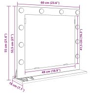 Огледало за грим Дъб 60 x 55 x 18 см Стъкло и инженерно дърво