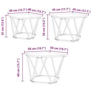 Масичка за кафе 3 pcs Димян дъб Инженерна дървесина и стомана