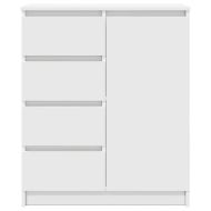 Бюфет с чекмеджета, бял, 71x35x84 см, инженерно дърво