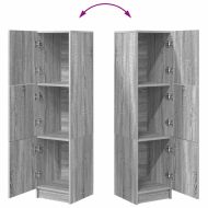 Висок шкаф Сив сонома 31.5 x 32 x 124 см Инженерно дърво