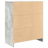 Бюфет с чекмеджета, бетонно сив, 71x35x84 см, инженерно дърво