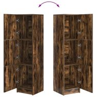 Висок шкаф Опушен дъб 31.5 x 32 x 124 см Инженерно дърво