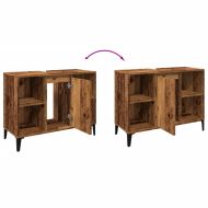 Шкаф за мивка, старо дърво, 80x33x60 см, инженерно дърво