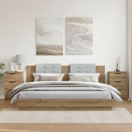 Нощни шкафчета, 2 бр, дъб артизан, 40x36x65 см, инженерно дърво