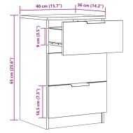 Нощни шкафчета, 2 бр, дъб артизан, 40x36x65 см, инженерно дърво