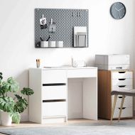 Бюро с чекмедже Бяло 90 x 37.5 x 75 см Инженерно дърво