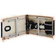 2-зонова сгъваема масажна кушетка, алуминий, черно и бежово