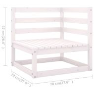 Градински лаундж комплект 7 части с възглавници бял бор масив