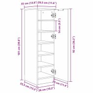 Шкаф за обувки Черния дъб 29,5 x 35 x 101 см Инженерно дърво