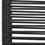 Градински трапезен комплект 5 части памучно въже стомана черен