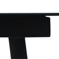 Градински трапезен комплект от 5 части, черeн, PVC ратан