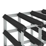 Стойка за вино за 20 бутилки, черна, масивна борова дървесина