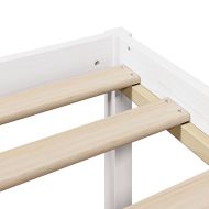 Легло с етажерка за книги, без матрак, 90x200 см, бор масив