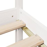 Легло с рафтове за книги, без матрак, бял, 90x190 см, бор масив