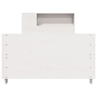 Рамка за легло без матрак, бял, 90x200 см, бор масив