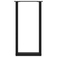 Крака за конзолна маса, U-образни, 2 бр., черни, 28 x (72-73) см, стомана