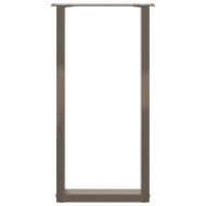 Крака за конзолна маса, U-образни, 2 бр., естествена стомана, 38 x (72-73) см, стомана