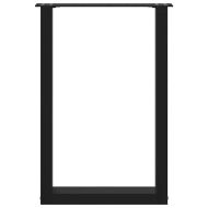 Крака за трапезна маса, U-образни, 2 бр., черни, 50 x (72-73) см, стомана