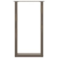 Крака за бар маса, U-образни, 2 бр., естествена стомана, 50 x (90-91) см, стомана