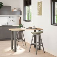 Крака за бар маса, U-образни, 2 бр., антрацит, 60x(90-91) см, стомана