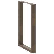 Крака за бар маса, U-образни, 2 бр., естествена стомана, 60 x (90-91) см, стомана