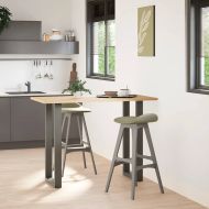 Крака за бар маса, U-образни, 2 бр., антрацит, 40 x (100-101) см, стомана