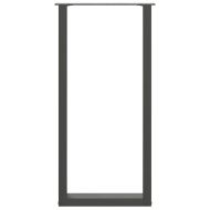 Крака за бар маса, U-образни, 2 бр., антрацит, 40 x (100-101) см, стомана