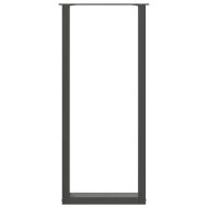 Крака за бар маса, U-образни, 2 бр., антрацит, 50 x (110-111) см, стомана