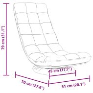 Въртящ се подов стол, облачно сив, 70x51x79 см, плат