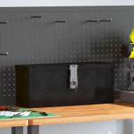 Кутия за съхранение, черна, 50x15x20,5 см, алуминий