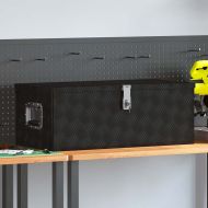 Кутия за съхранение, черна, 80x39x30 см, алуминий