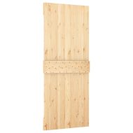 Плъзгаща врата с монтажни части, 90x210 см, борово дърво масив